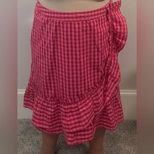 Draper James + Eloquii plaid ruffle skirt